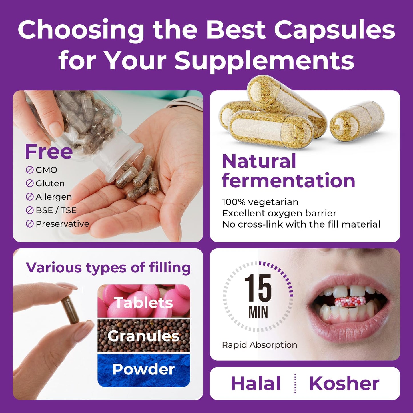 ATLEMISME Pullulan Empty Capsules Size 00, Vegan Capsules, 100 Count