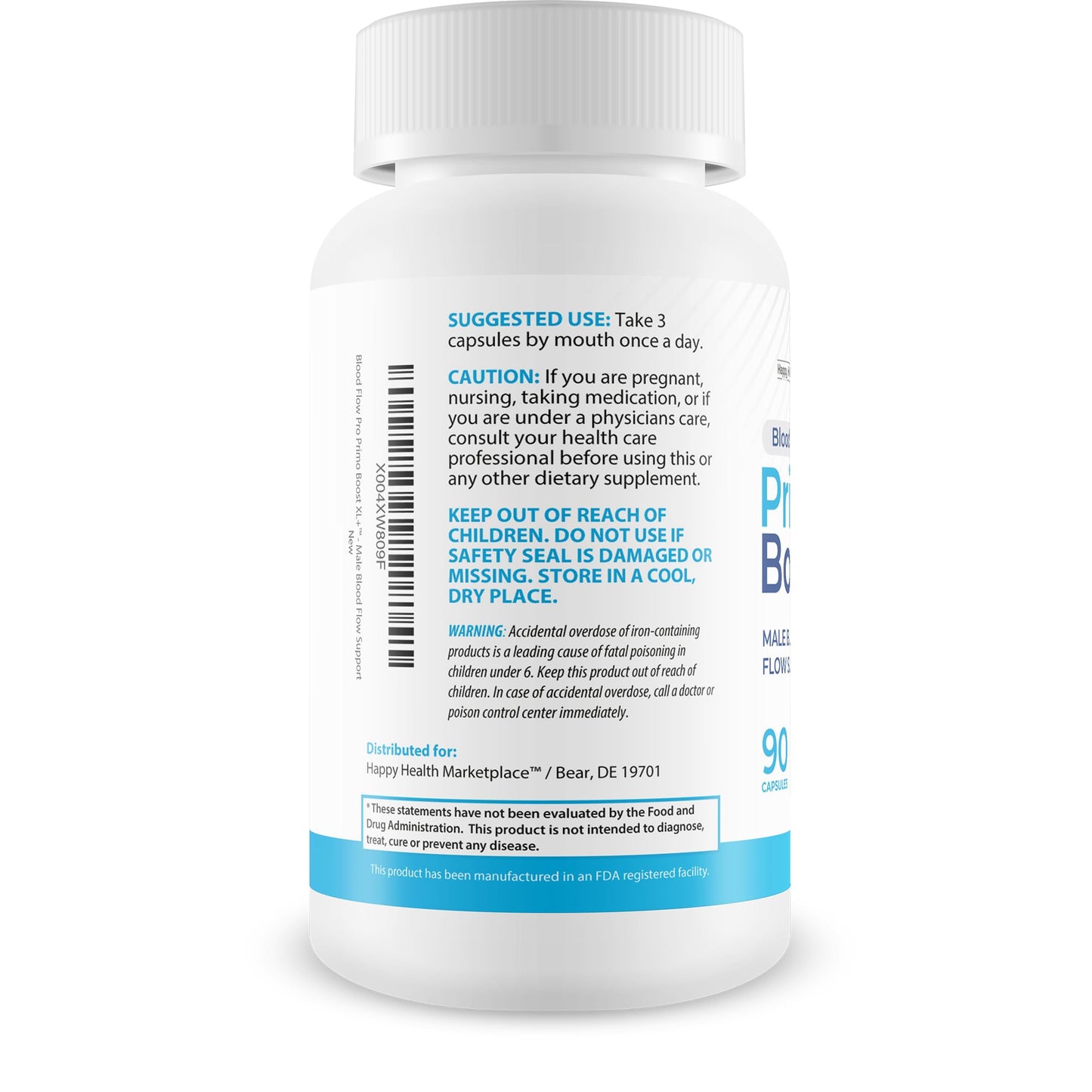 Happy Health Marketplace Blood Flow Primo Boost XL Plus Capsules 90 Count