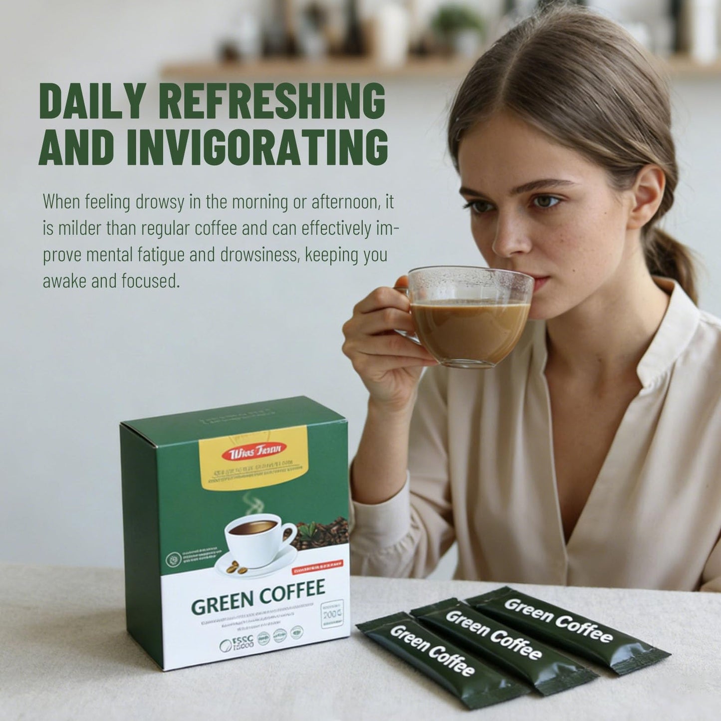 Wins Town Slimming Green Coffee Powder, 20 Sachets