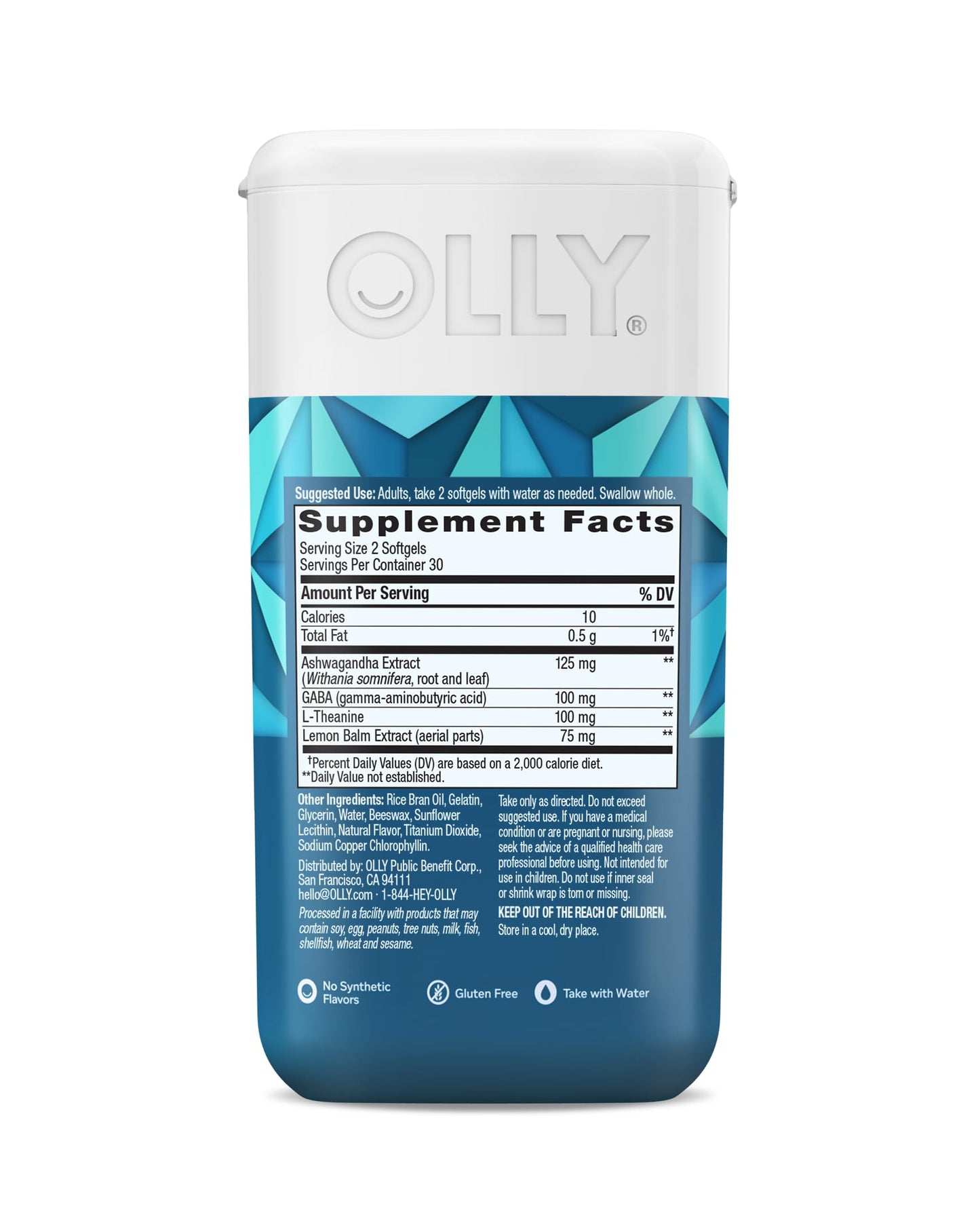 OLLY Ultra Strength Goodbye Stress Softgels, 60 Count