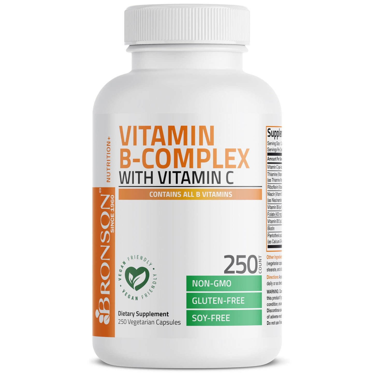 Bronson Vitamin B Complex with Vitamin C Capsule, 250 Capsules