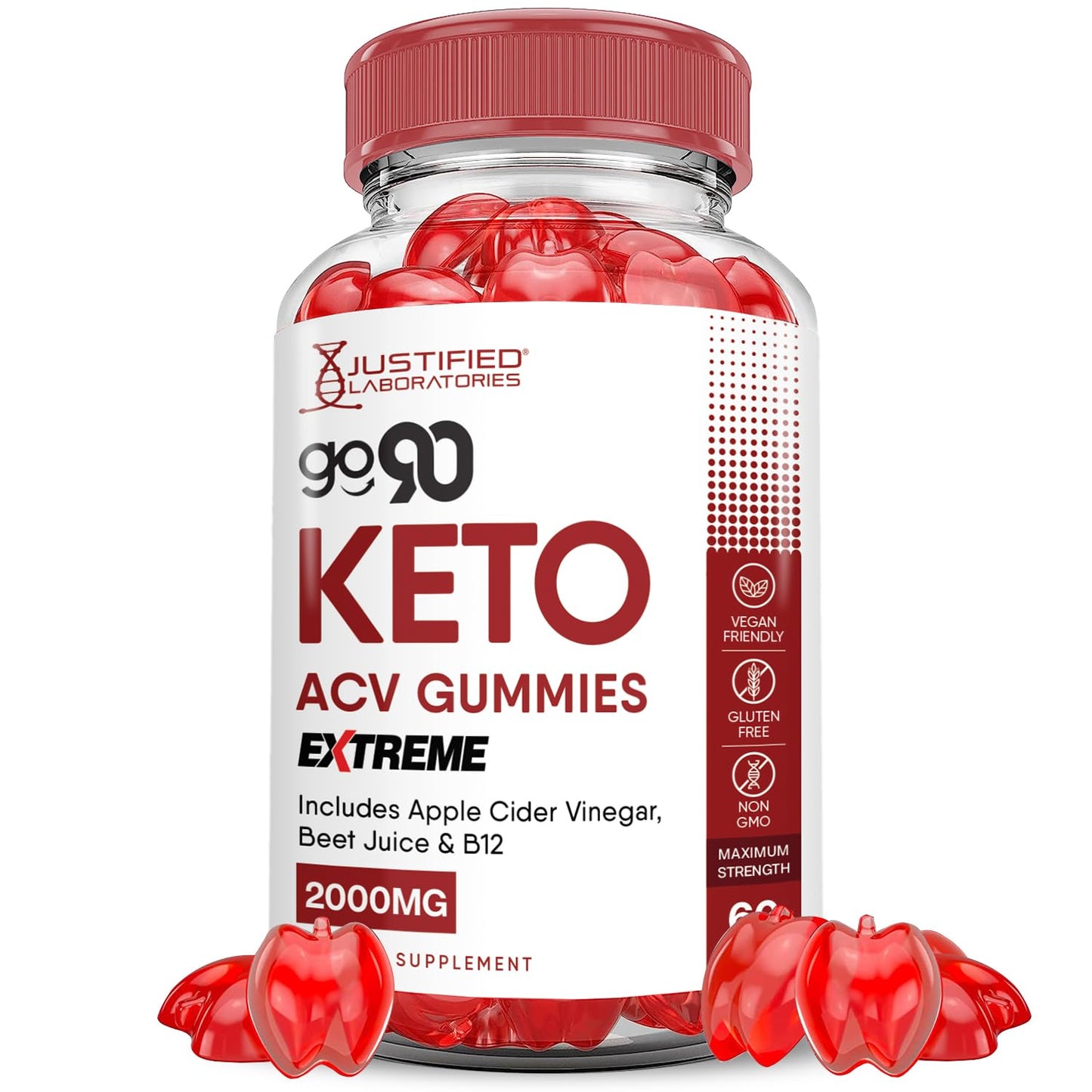 Justified Laboratories Go 90 Keto ACV Gummies 60 Count