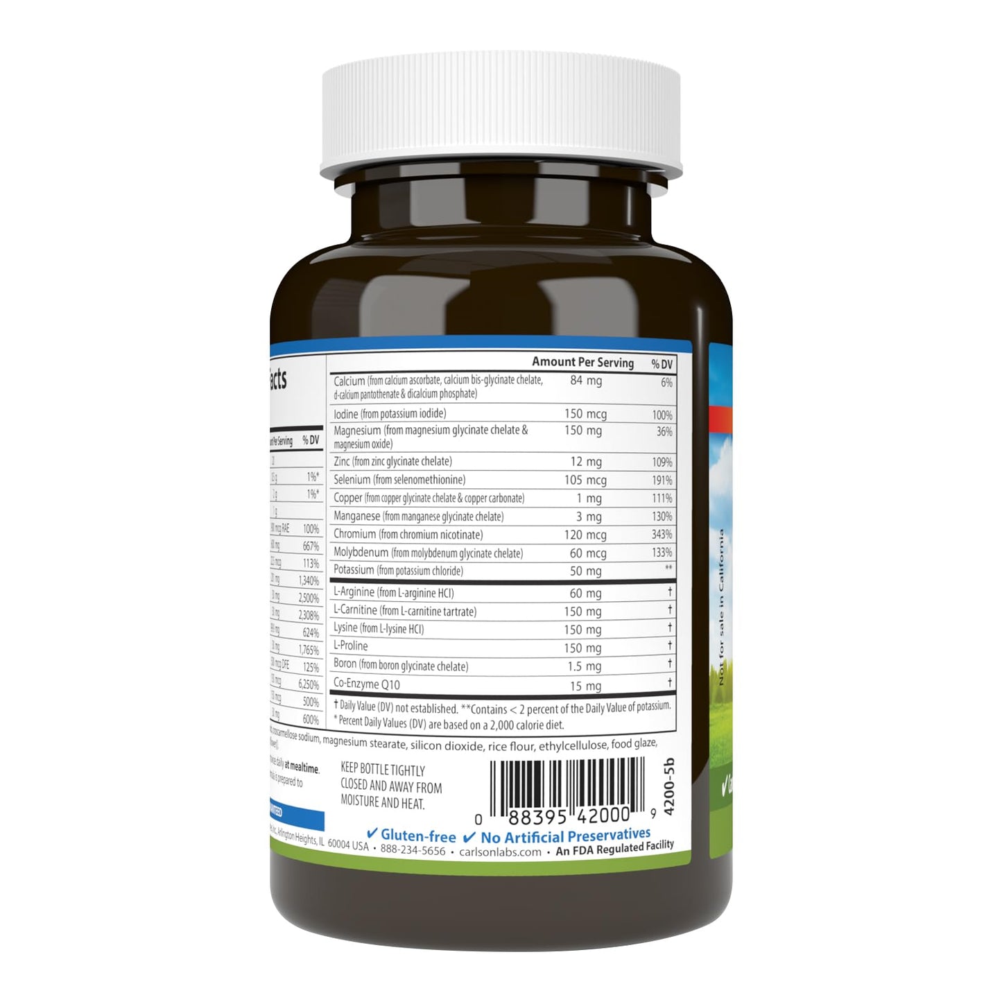 Carlson Cardio Complete Advanced Multivitamin Targeted Multivitamin Tablet 90 Count