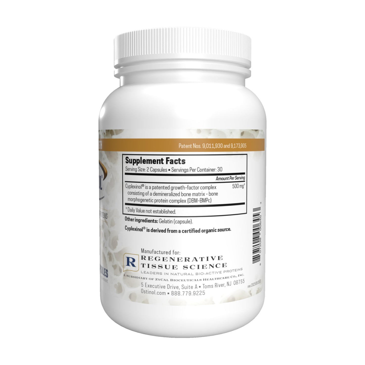 ZYCAL Ostinol Maximum Strength 500 mg - Bone & Joint Supplement for Intense Bone Loss - 60 Capsules