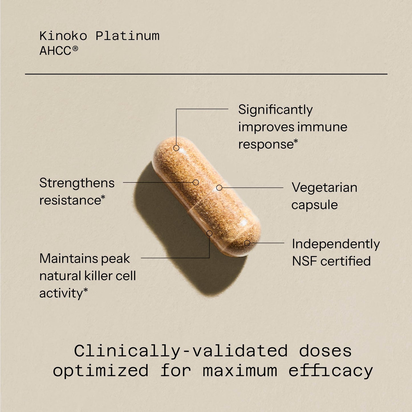 Quality of Life Kinoko Platinum AHCC Herbal Supplement Capsule, 60 Count