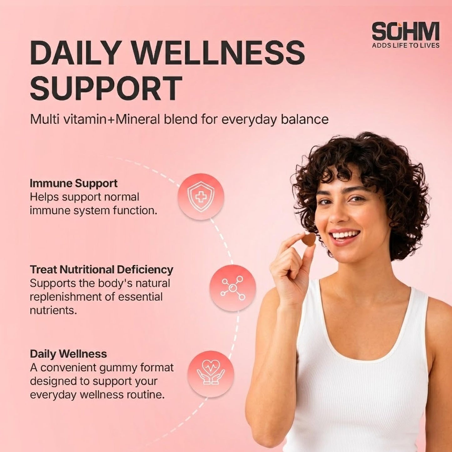 SOHM ADDS LIFE TO LIVES Multivitamin Gummies for Men & Women, Gummy, 60 Count