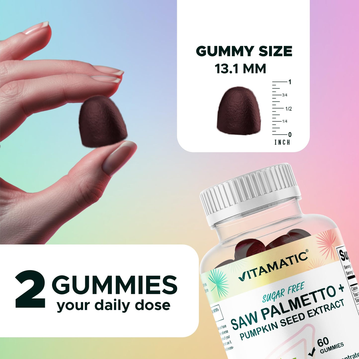 Vitamatic Saw Palmetto & Pumpkin Seed Gummies 60 Count