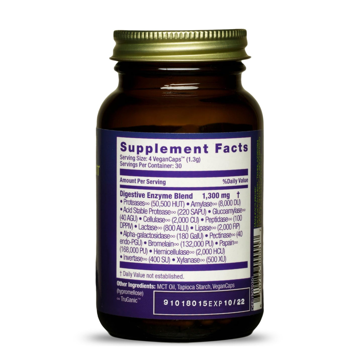 HealthForce SuperFoods Digestion Enhancement Enzymes All Natural Plant Sourced Enzyme Supplement, Capsules, 120 Count
