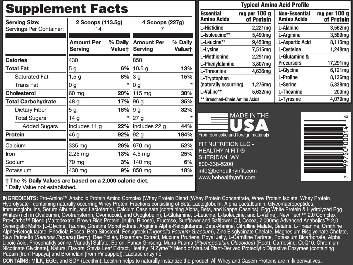 Healthy 'N Fit A. Muscle Protein Powder Chocolate, 3.5 lb