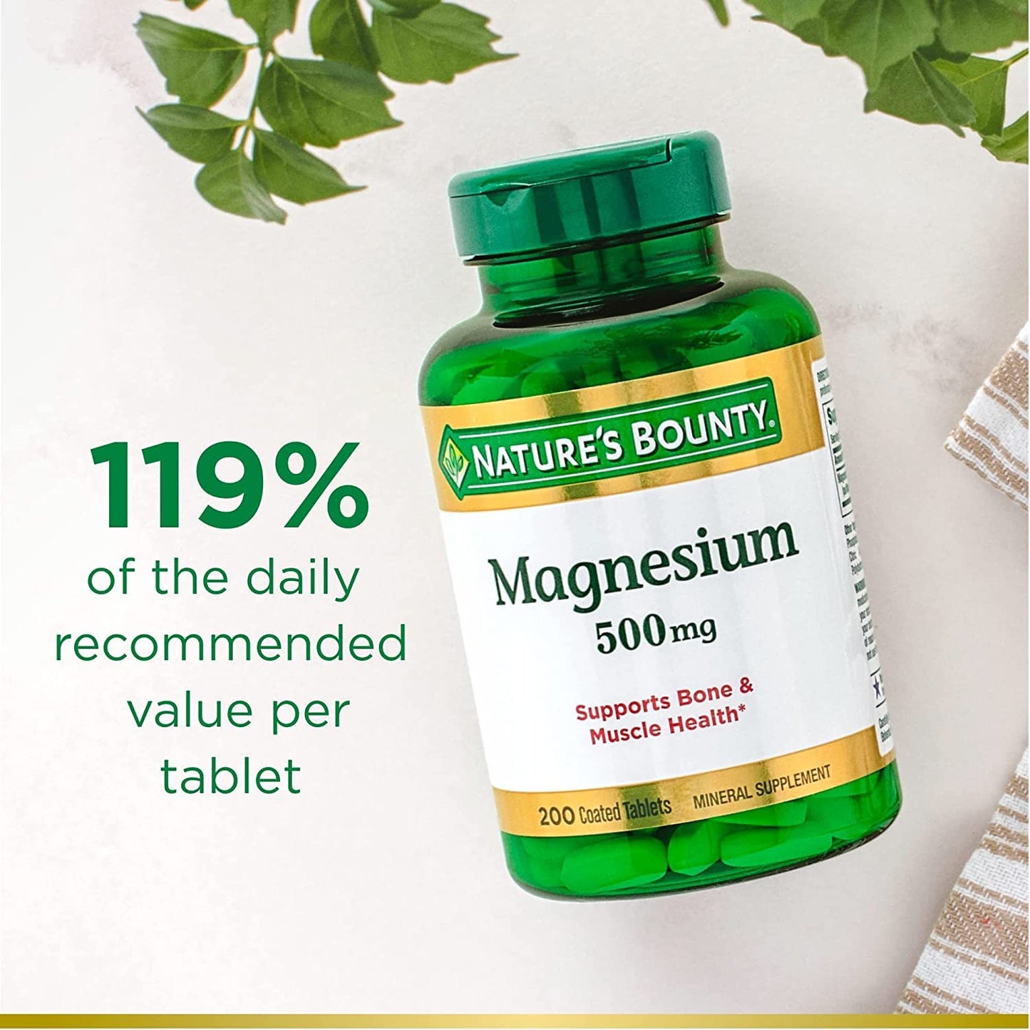 Nature's Bounty Magnesium, Bone and Muscle Health Tablets, 400 Count