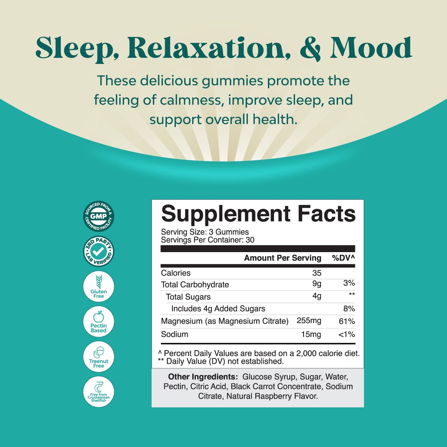 Natures Craft Extra Strength Calm Magnesium Gummies, 90 Count