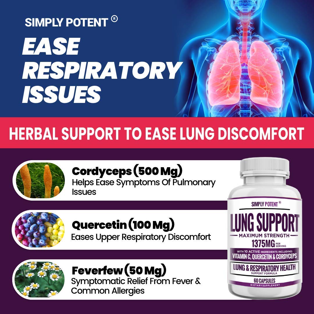 Simply Potent Lung Support Supplement Capsule 60 Count