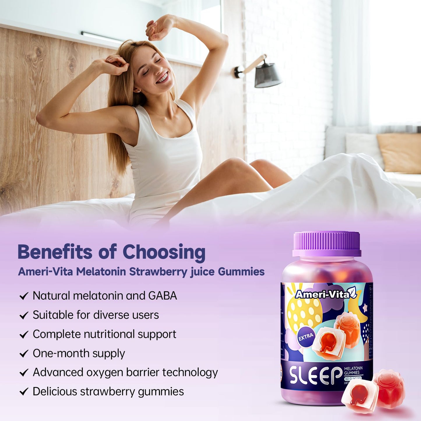 Ameri-Vita Sleep Gummies for Adults Gummy 60 Count