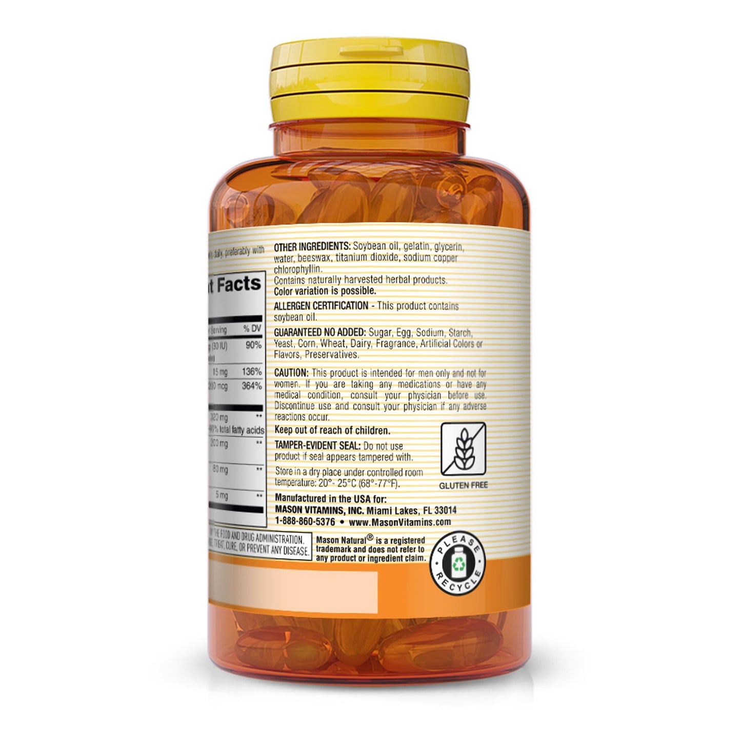 Mason Natural Prostate Therapy Complex with Saw Palmetto, Nettle Root & Pumpkin Seed Oil to Support Normal Prostate Function, 60 Softgels