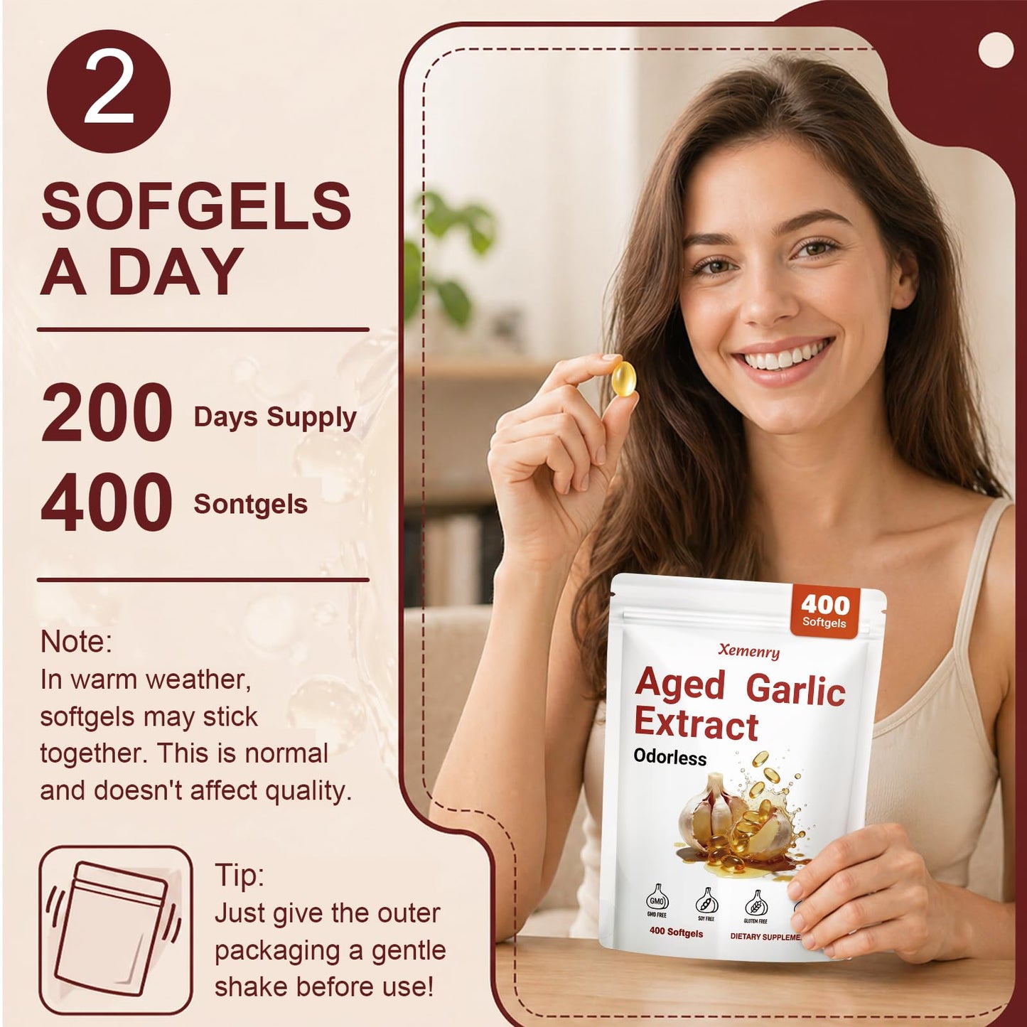 Xemenry Aged Garlic Extract Softgels 400
