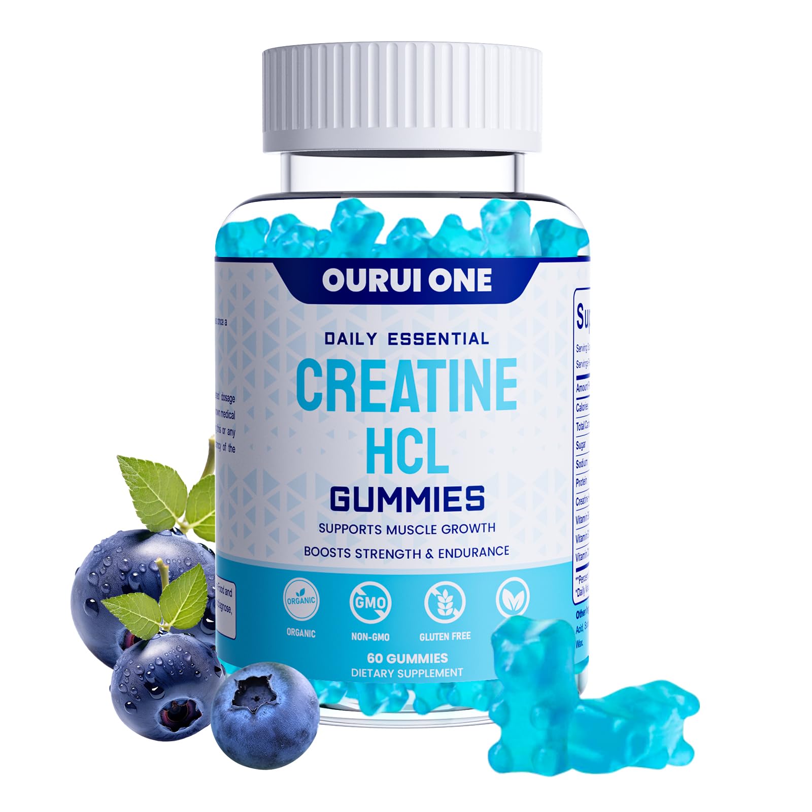 ourui one Creatine HCL Gummies 2000mg, 60 Gummies