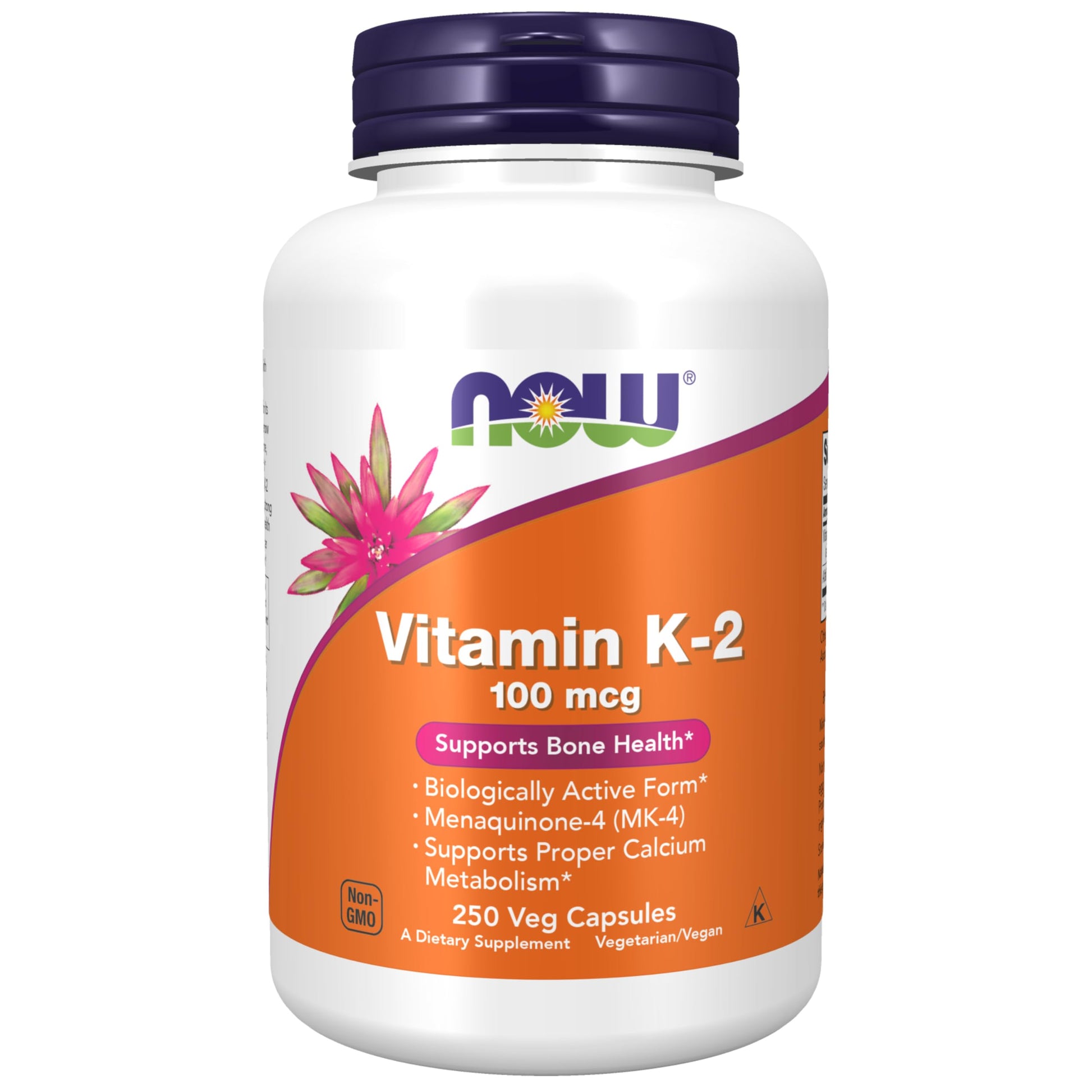 NOW Foods Vitamin K-2 100 mcg Menaquinone-4 (MK-4), 250 Veg Capsules