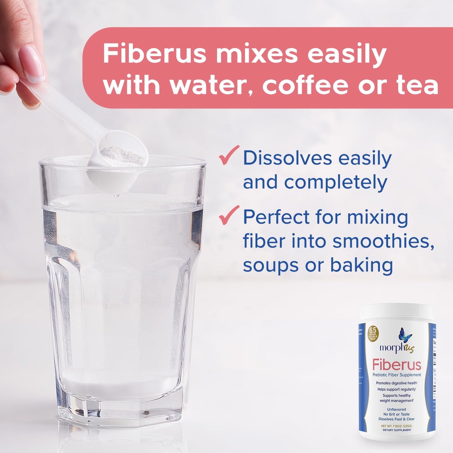 MORPHUS Fiberus Prebiotic Fiber Supplement Powder, 7.9 Ounce