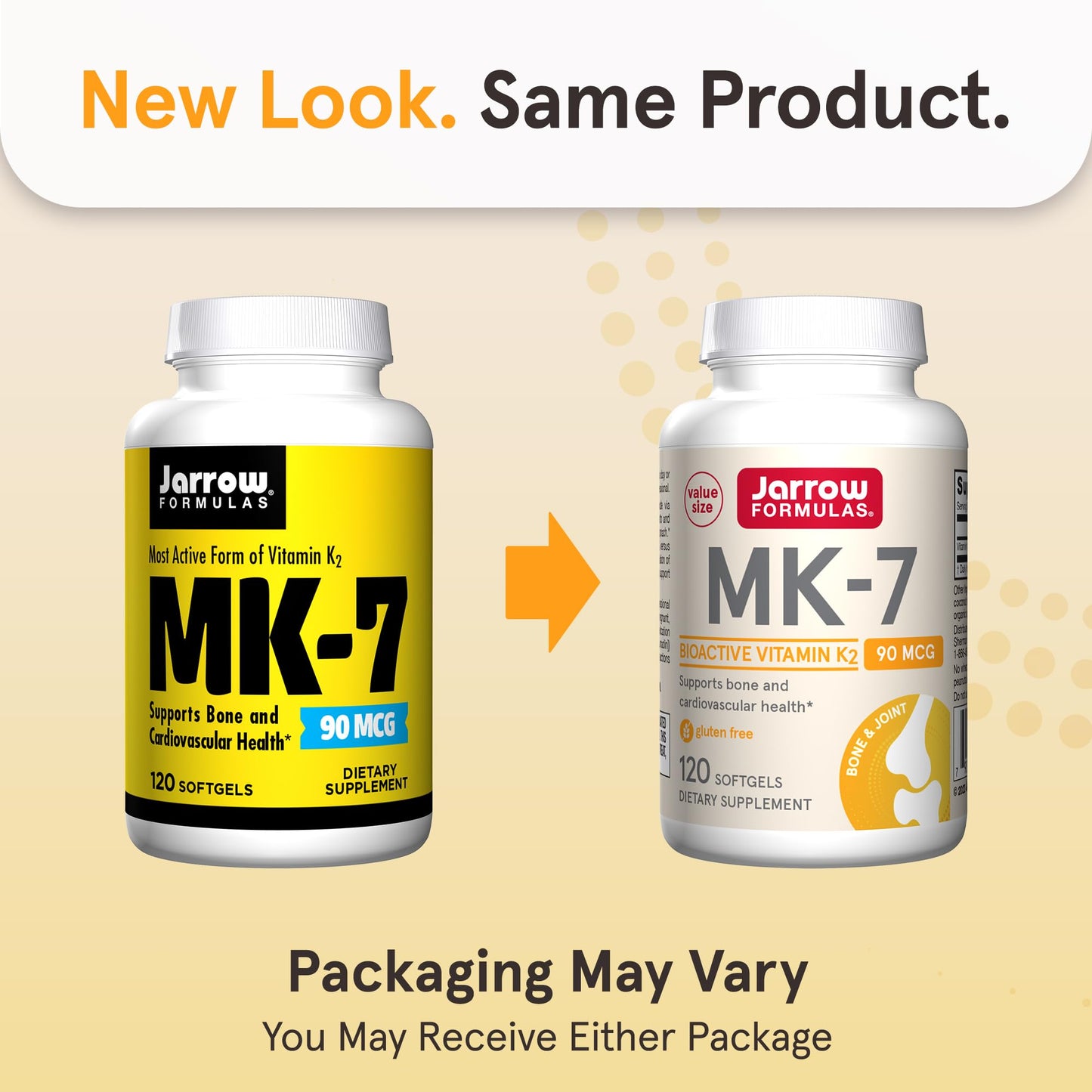 Jarrow Formulas MK-7 90 mcg Bioactive Vitamin K2 Softgels 120 Count