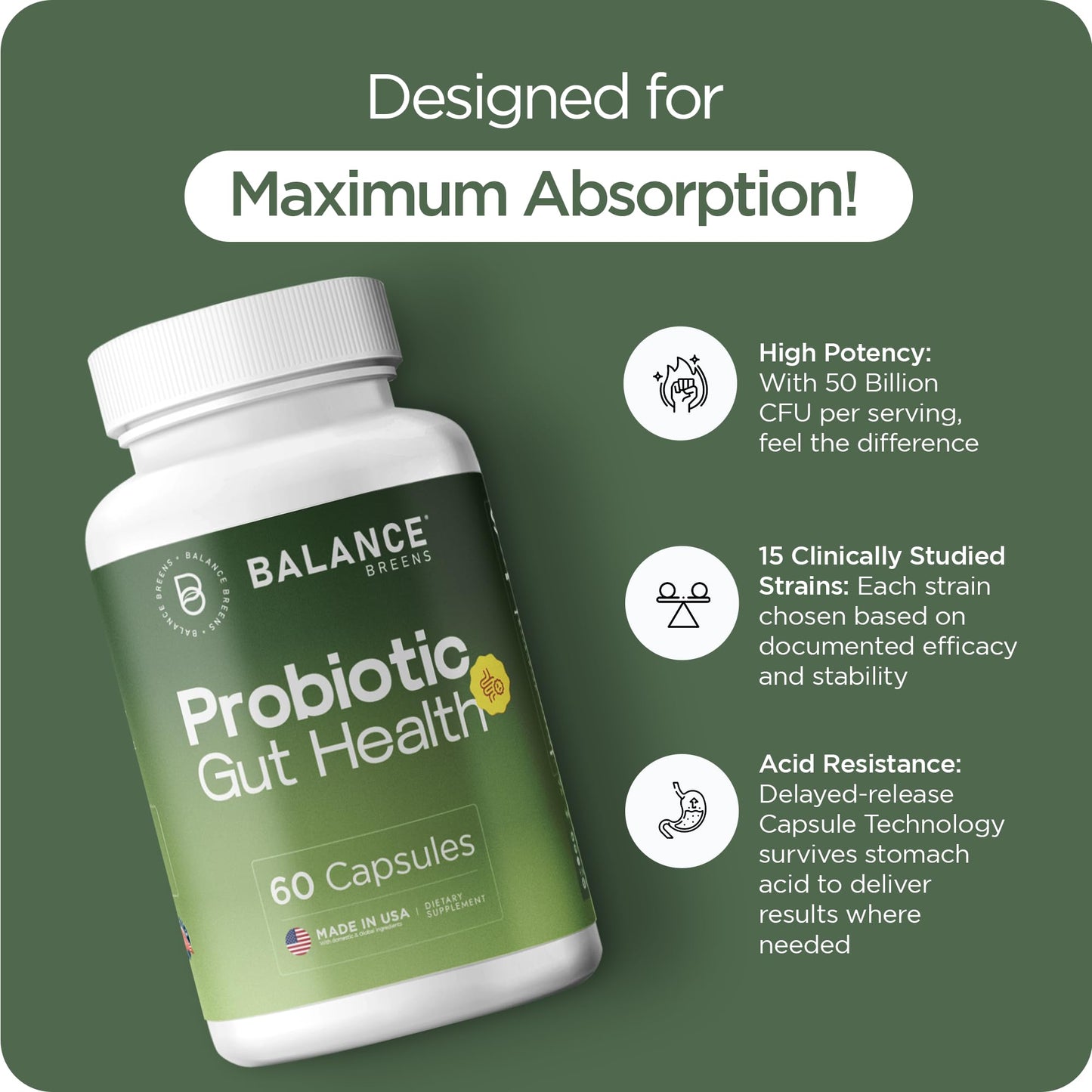 Balancebreens Probiotic Supplement Capsules 120
