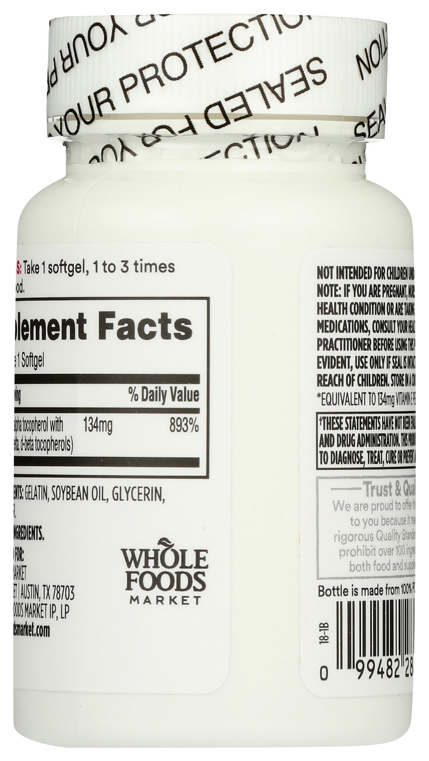 365 by Whole Foods Market Vitamin E 200 IU Softgels 120