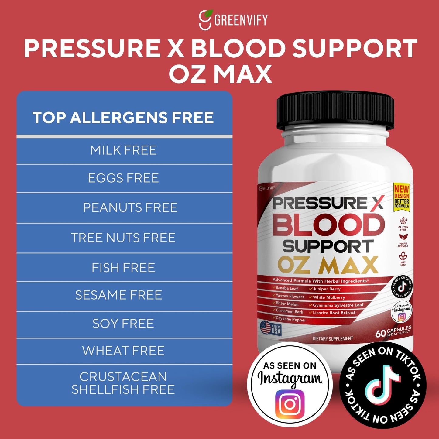 GREENVIFY Pressure X Blood Support Capsule, 60 Count