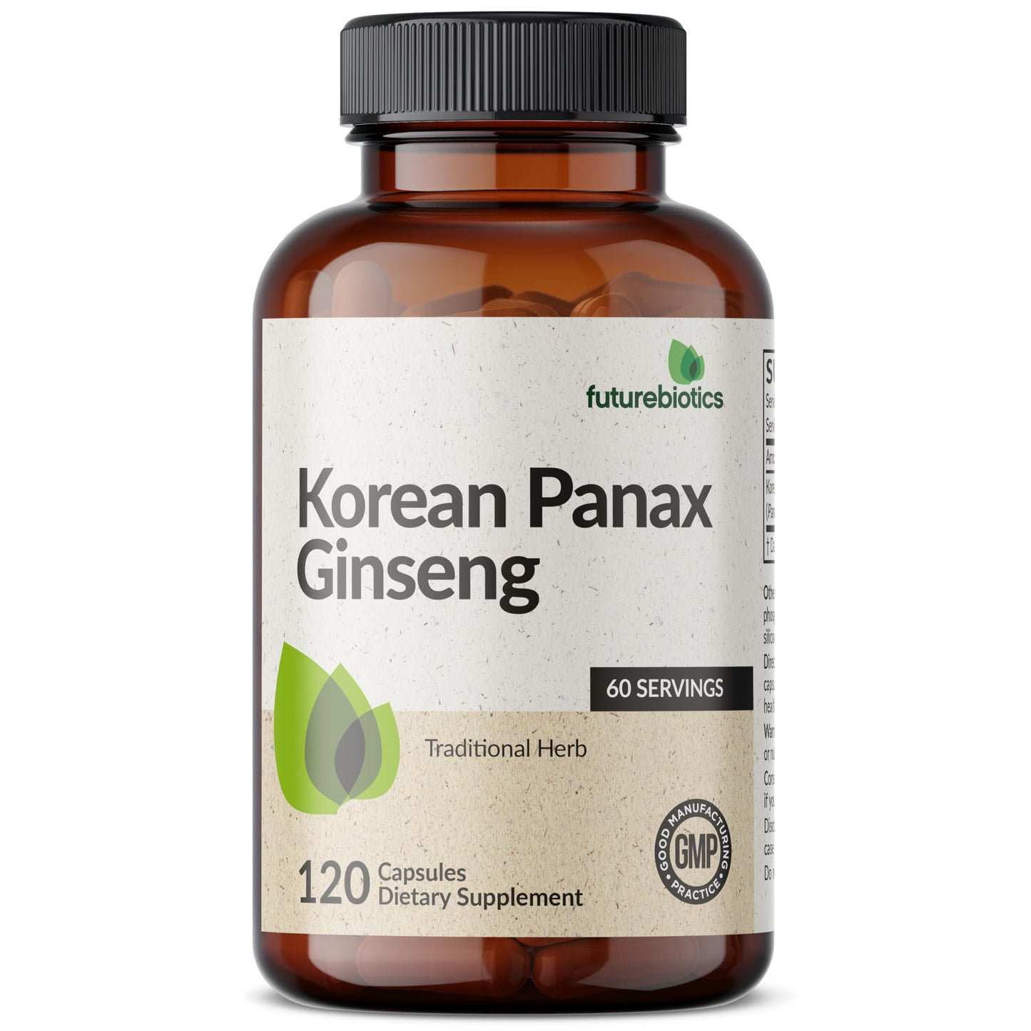 Futurebiotics Korean Panax Ginseng Energy, Memory & Brain Health Support Non-GMO Capsule, 120 Count