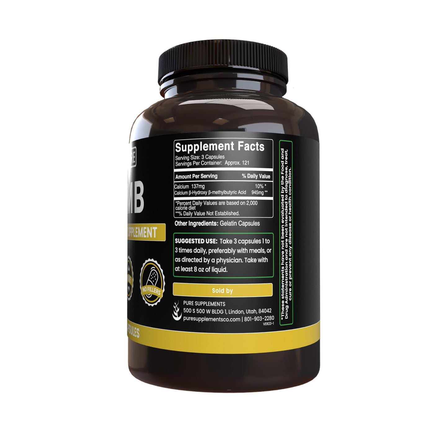 Pure Original Ingredients HMB Capsules 365