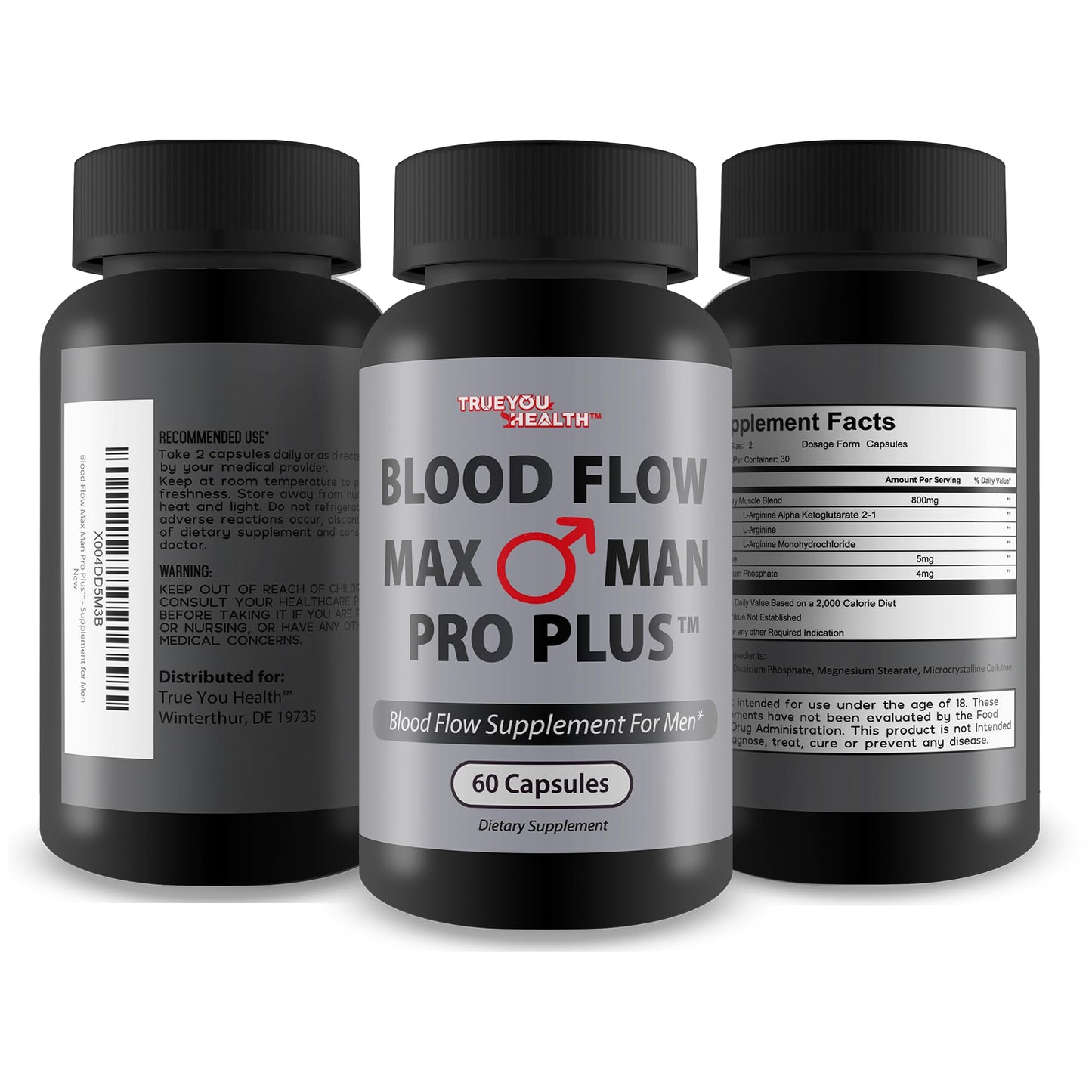 True You Health Blood Flow Max Man Pro Plus Capsules, 60 Count