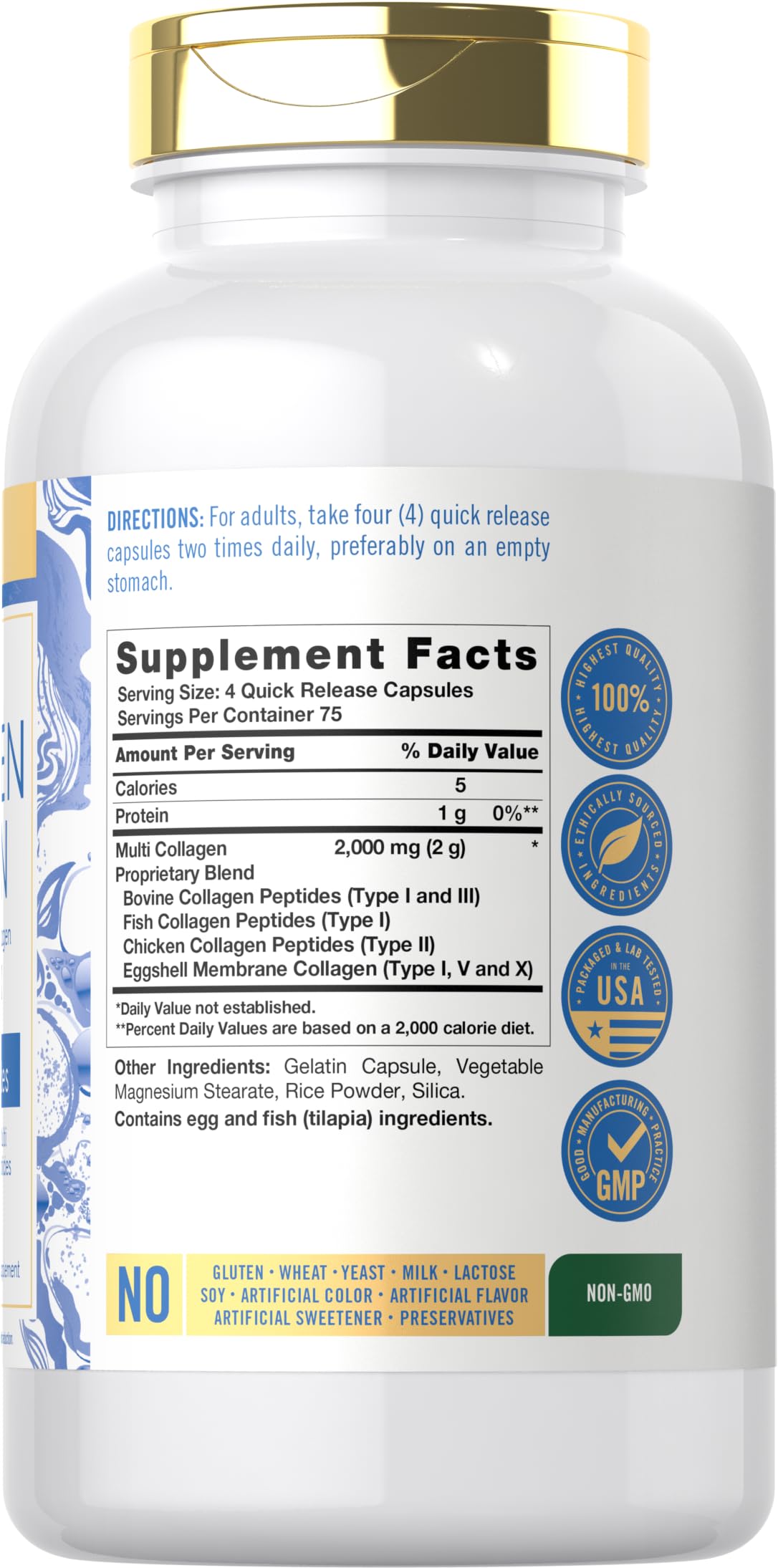 Carlyle Multi Collagen Protein 2000mg Capsules 300 Count