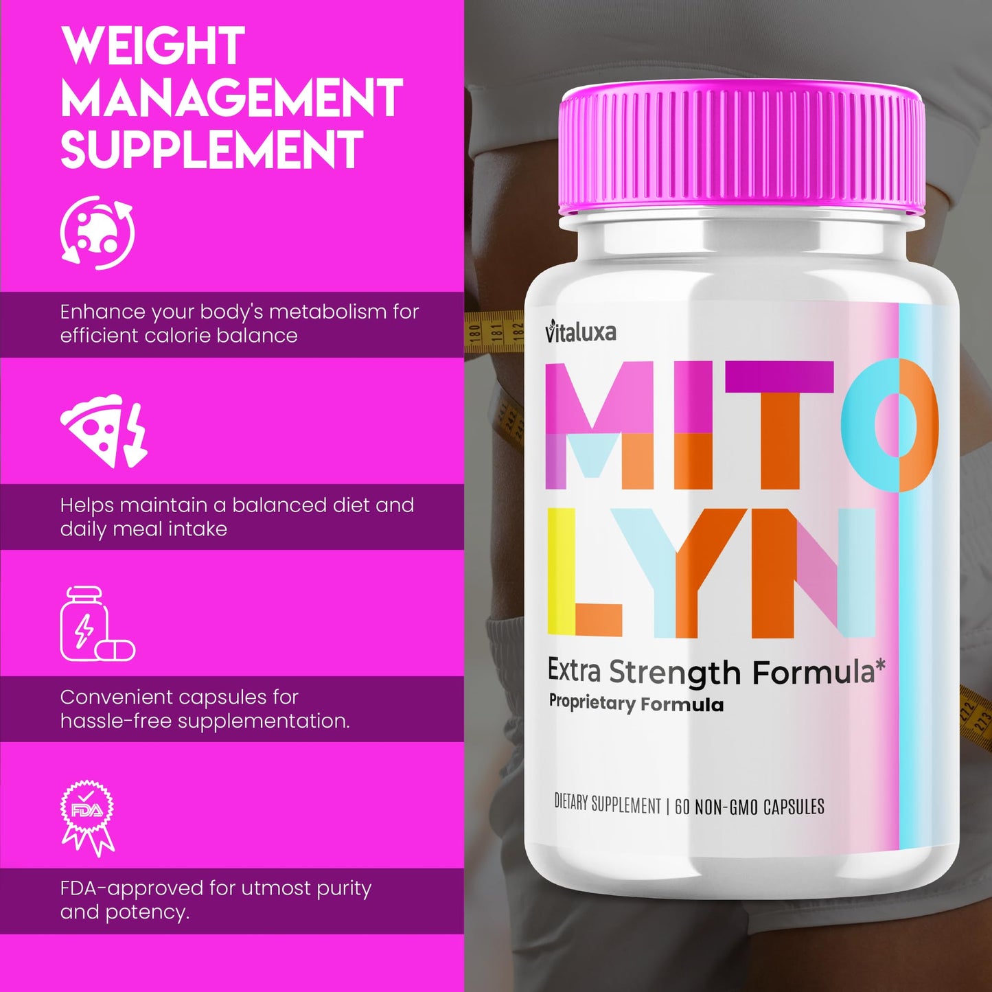 Vitaluxa Mitolyn Weight Loss Pills 60 Capsules