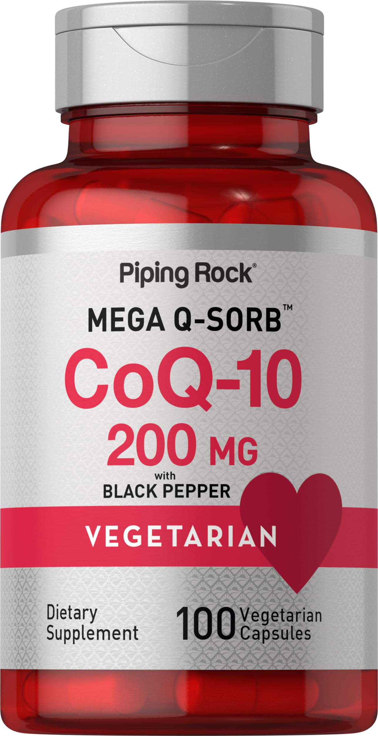 Piping Rock CoQ10 200mg Capsules, 100 Count