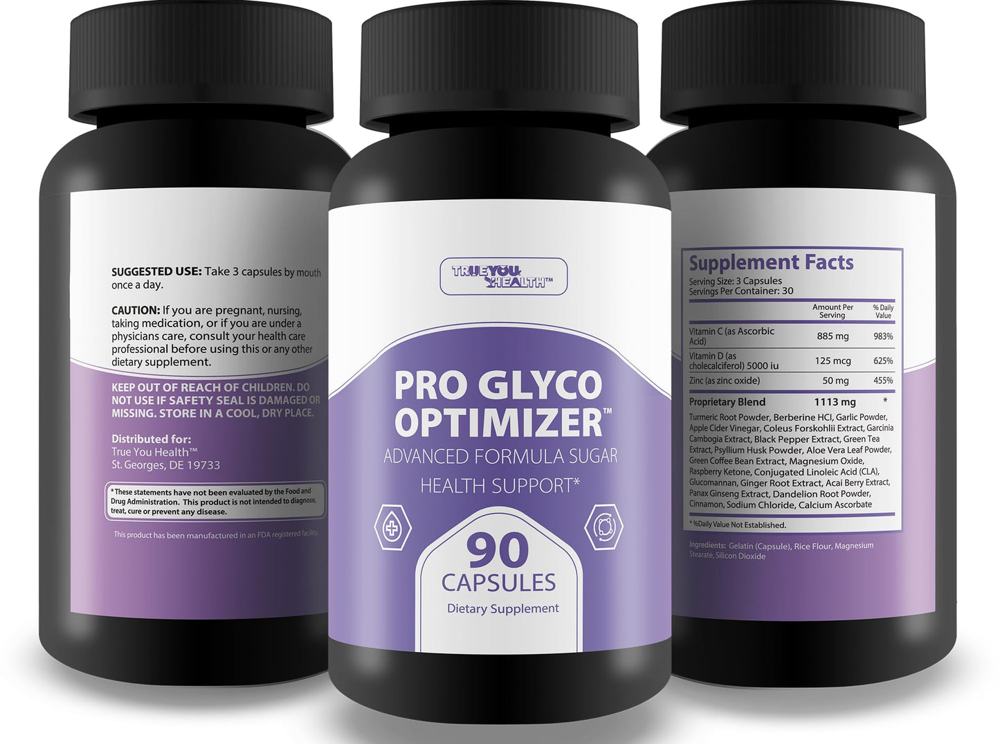 True You Health Pro Glyc0 Optimizer Capsule, 90 Count