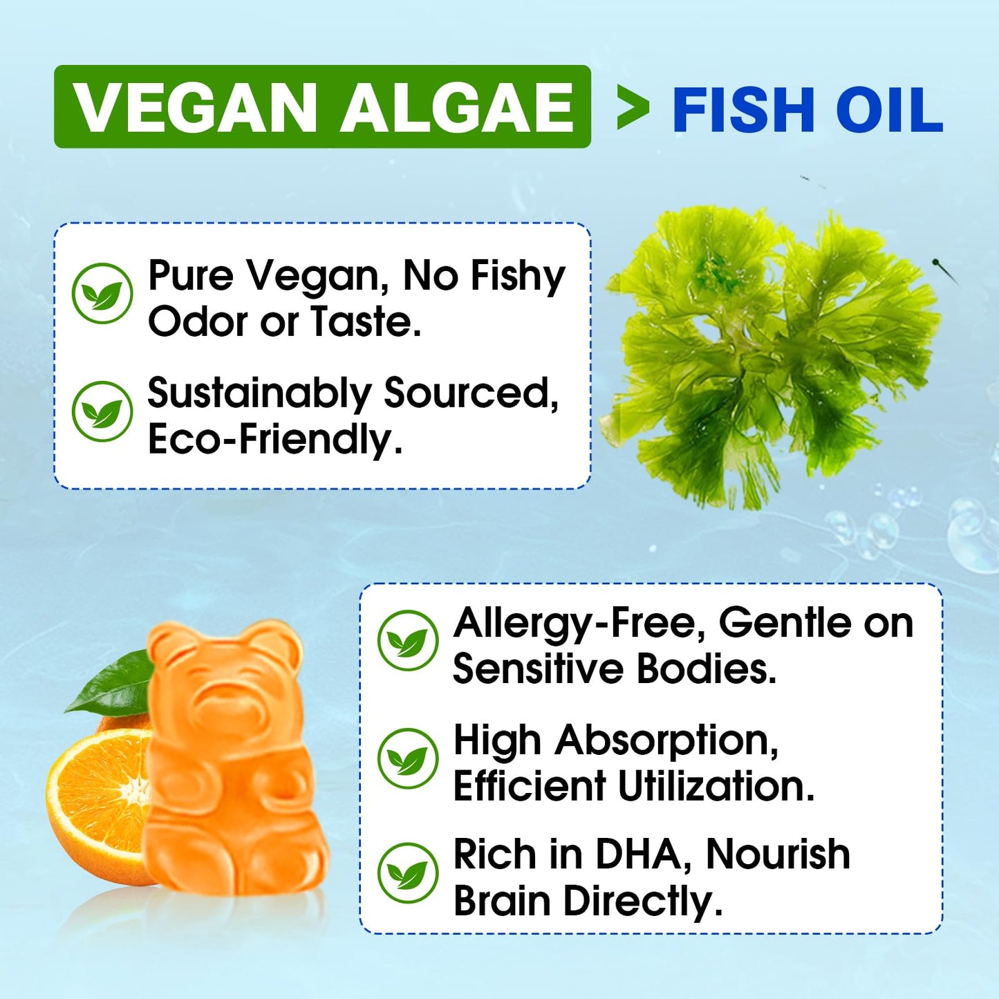 Sijigood Algae Omega-3 Gummies, 120 Count