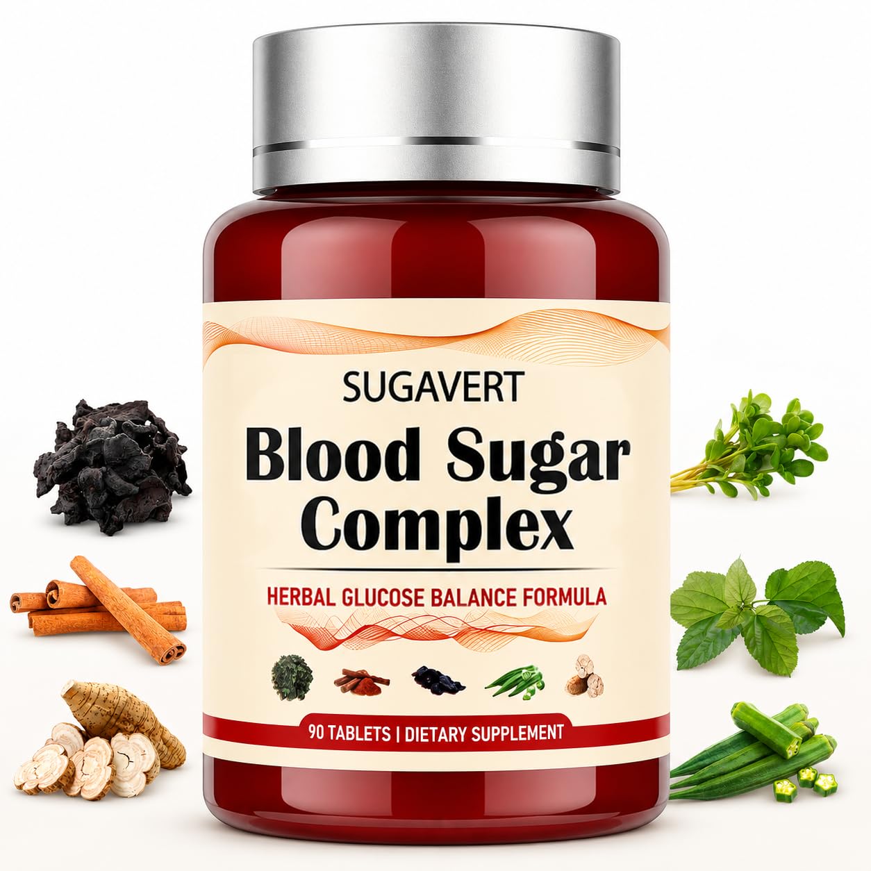 SUGAVERT Blood Sugar Complex Tablets, 90