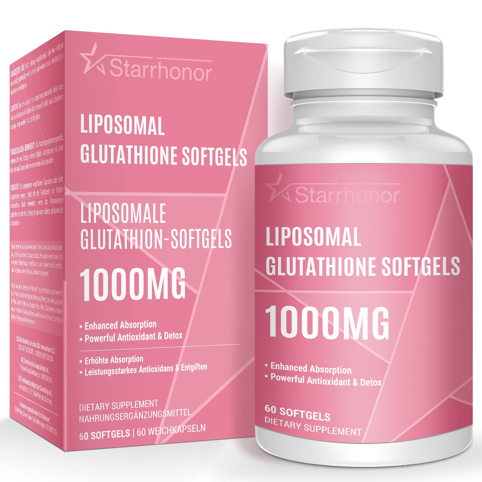 Starehonorr Liposomal Glutathione 1500mg, 60 Softgels