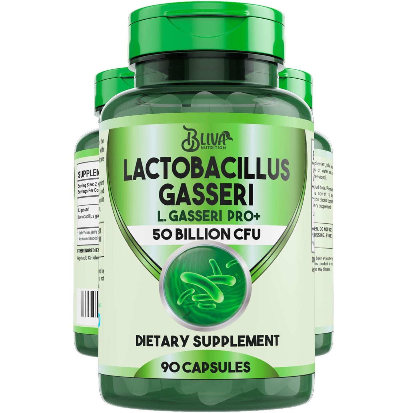BLIVA NUTRITION Lactobacillus Gasseri Capsules - 50 Billion CFU per Serving - 90 Capsules