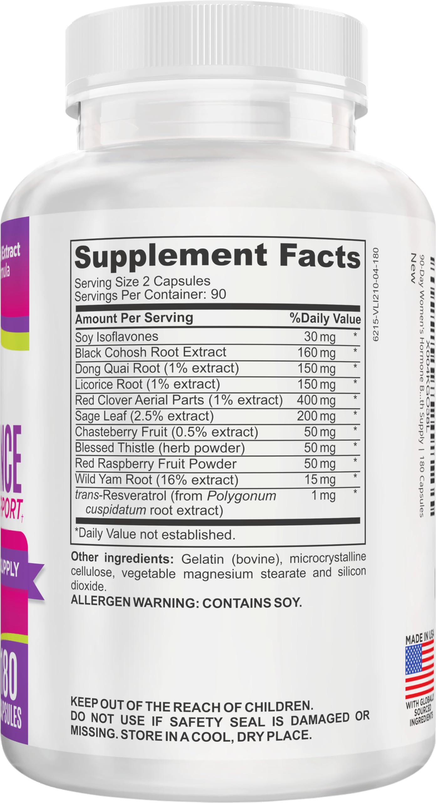 Elevate Recovery Supplements Women's Hormone Support Supplement Capsule 180 Capsules