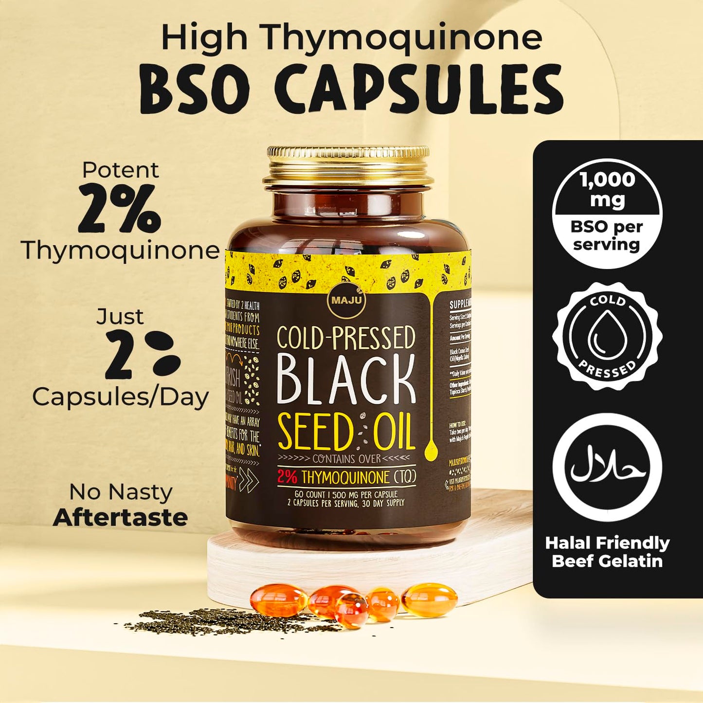 Maju Superfoods Black Seed Oil 3-in-1 Bundle Capsules & Gummies, 3 Count