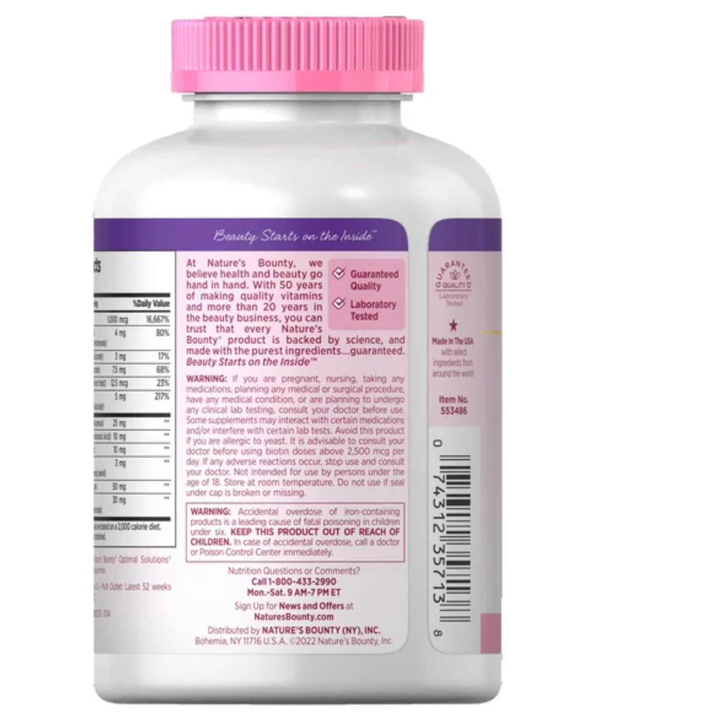 Nature's Bounty Biotin 5000 mcg Hair Skin and Nails Tablets, 250 Count