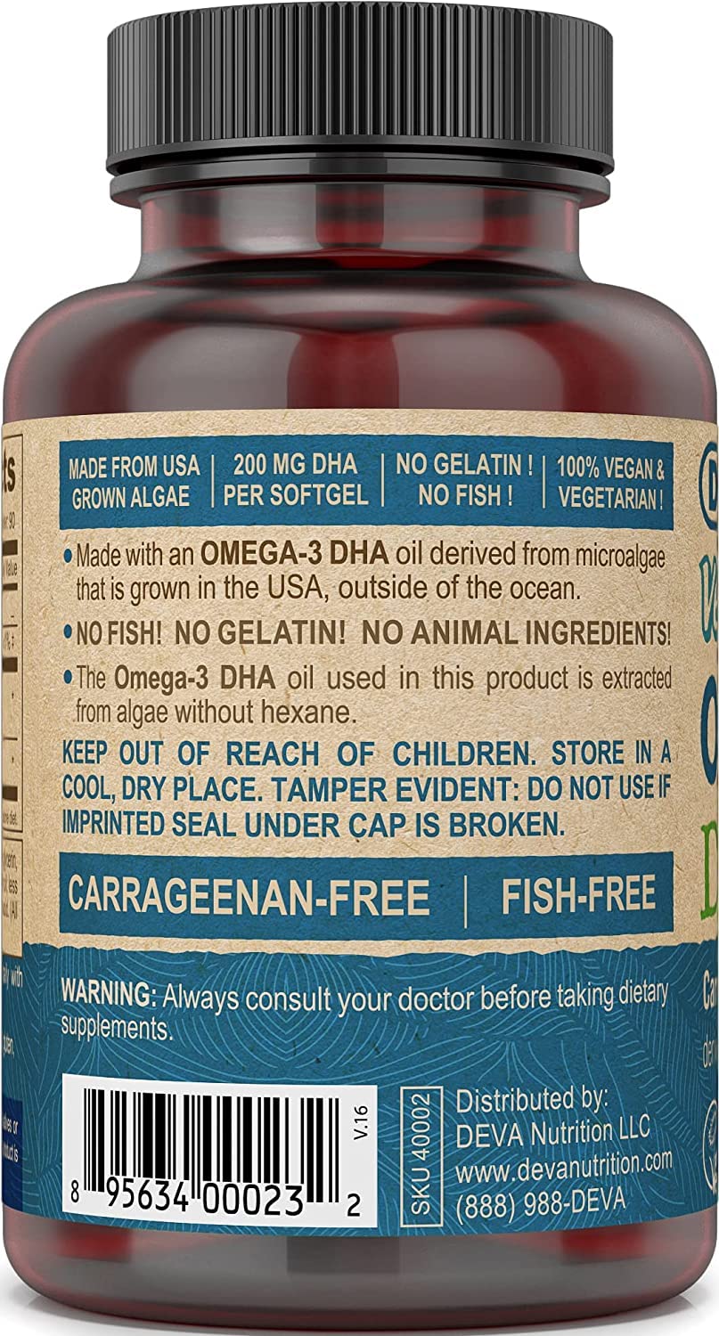 Deva Vegan Vitamins Omega3 DHA Softgels 90
