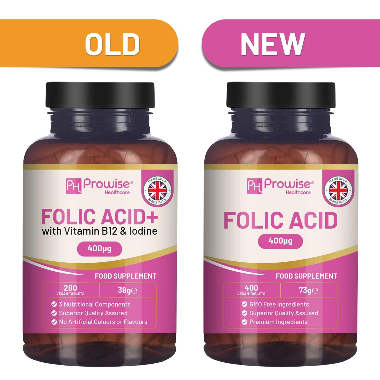 PH PROWISE Healthcare Folic Acid Tablets 400 mcg, 400 Tablets