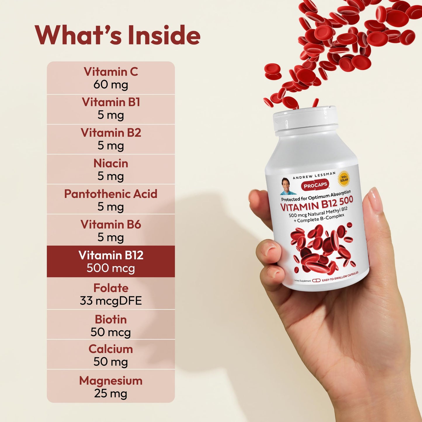 Andrew Lessman Vitamin B12 500 Capsules, 360 Capsules