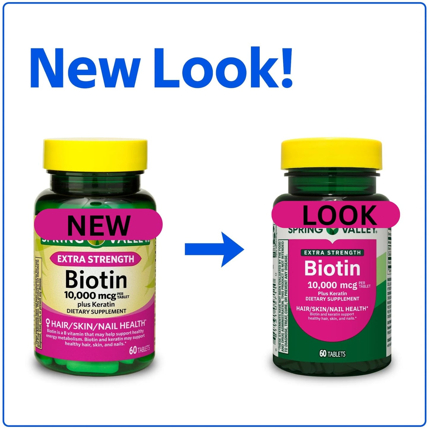 Generic Biotin + Keratin Tablets, 60 Count