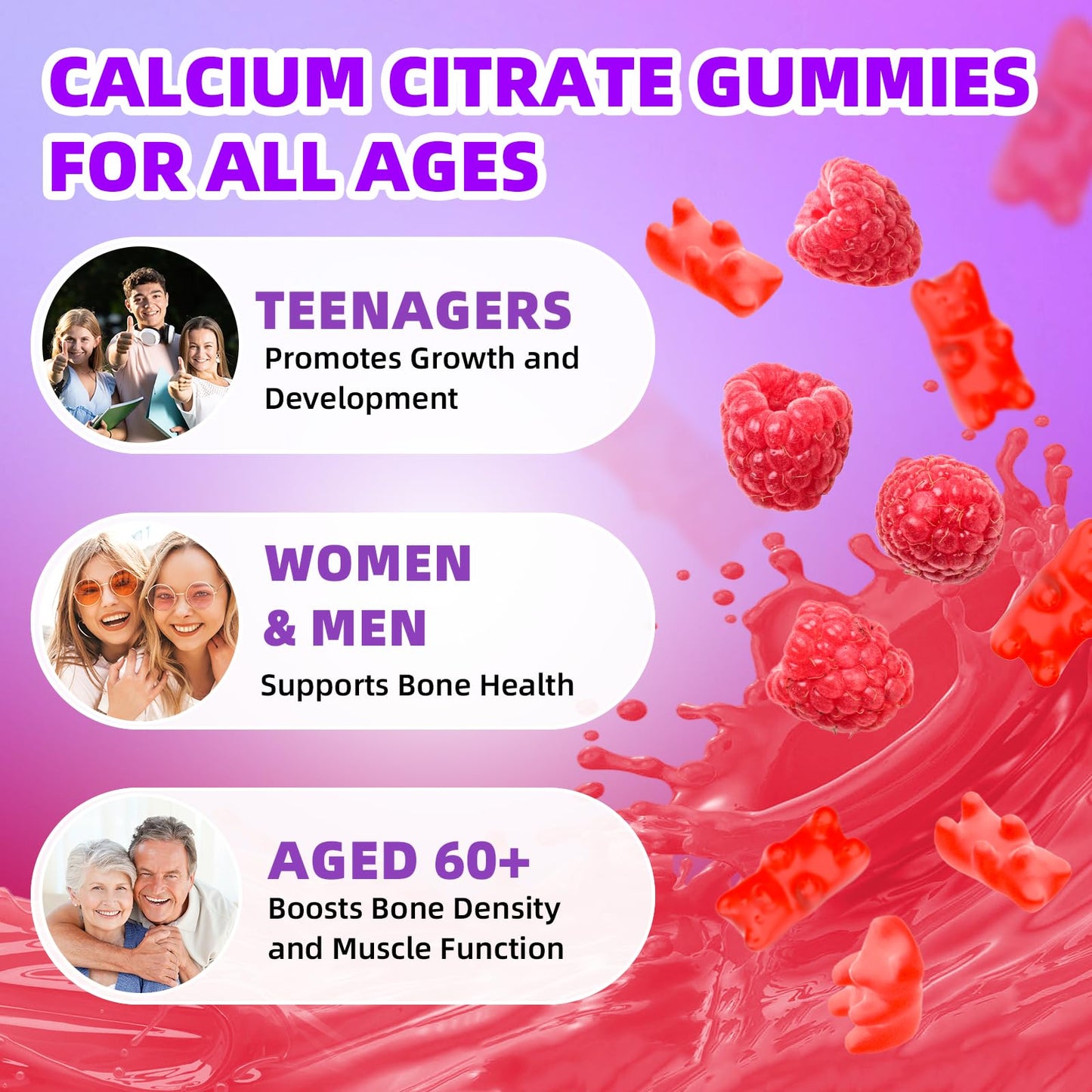 XIAAN Calcium Citrate Gummies 1200mg Gummy 120 Count