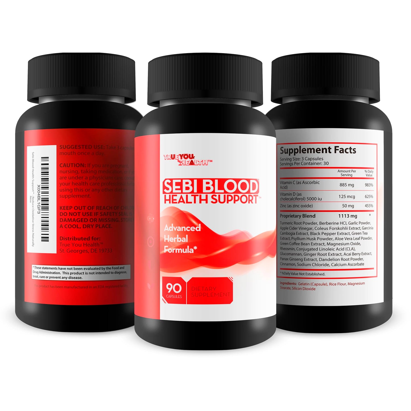 True You Health Sebi Blood Health Support Capsules 90 Count