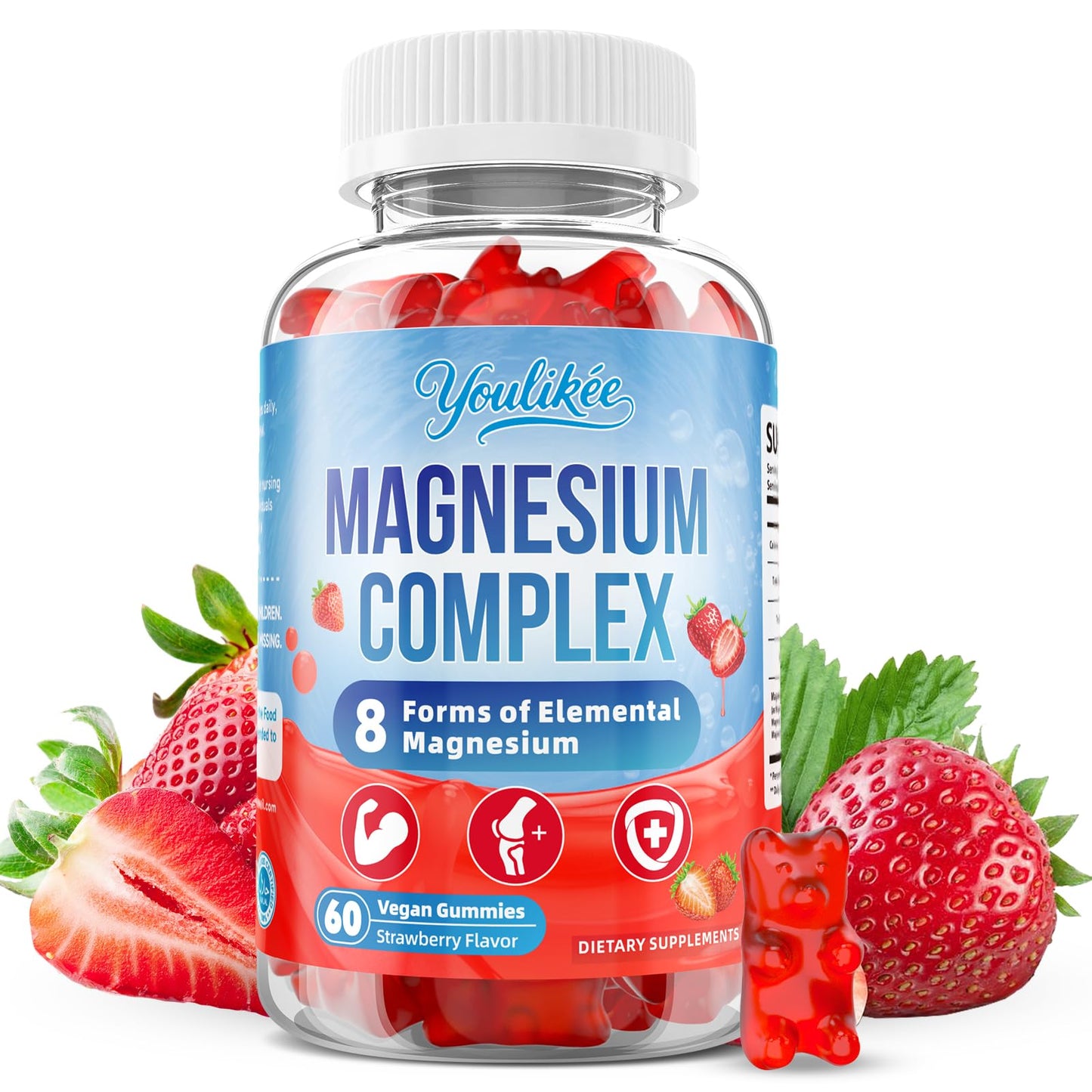 Youlikee Magnesium Complex Gummies 400mg, 60 Count