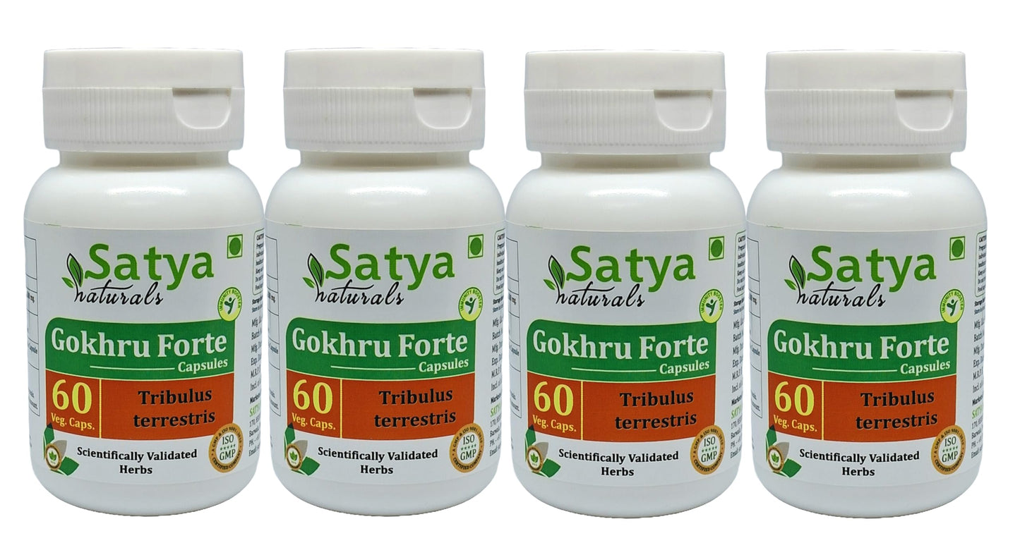 Satya Naturals Gokhru Forte 500 mg Capsules, 240 Count