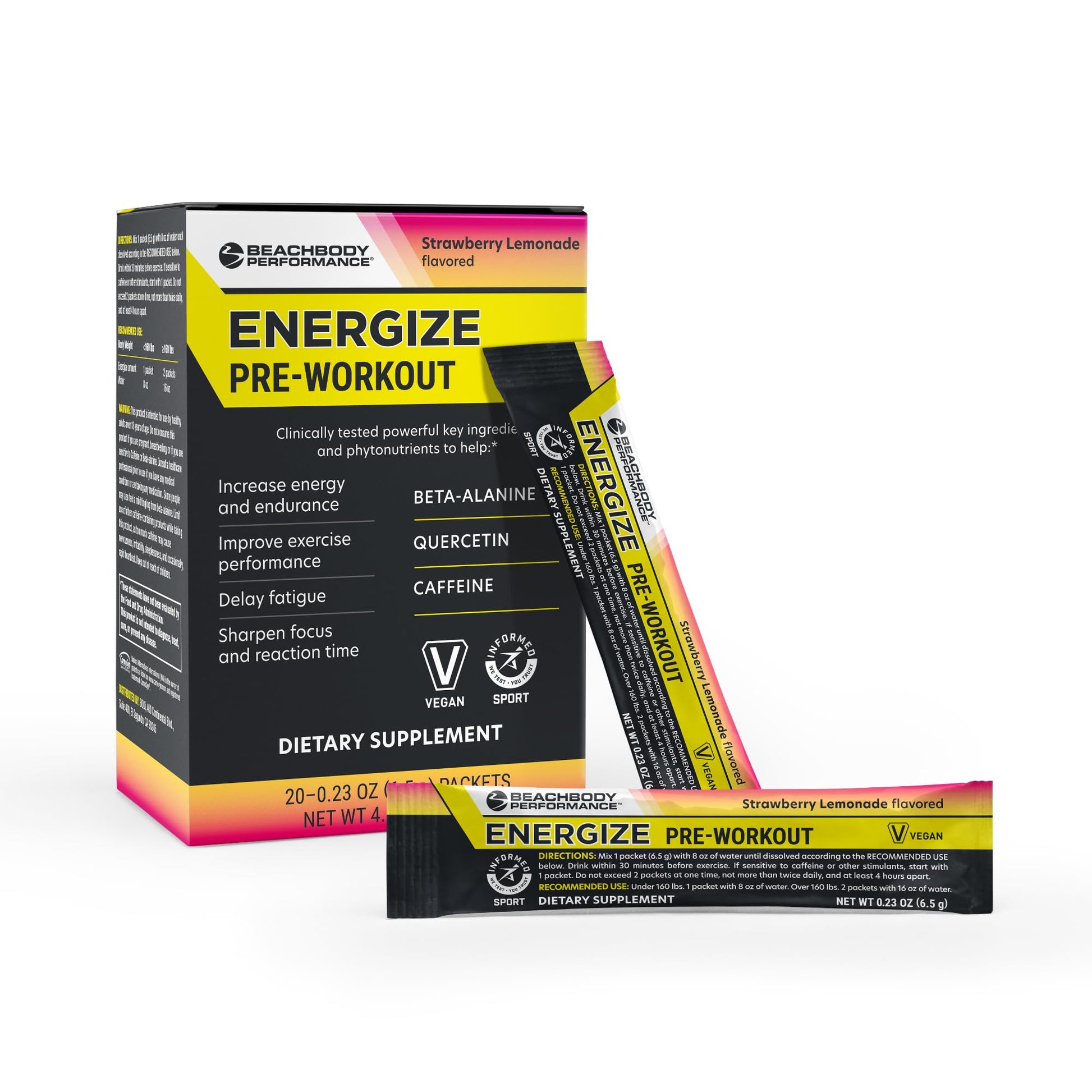 BODi Energize Pre Workout Powder 20 Servings