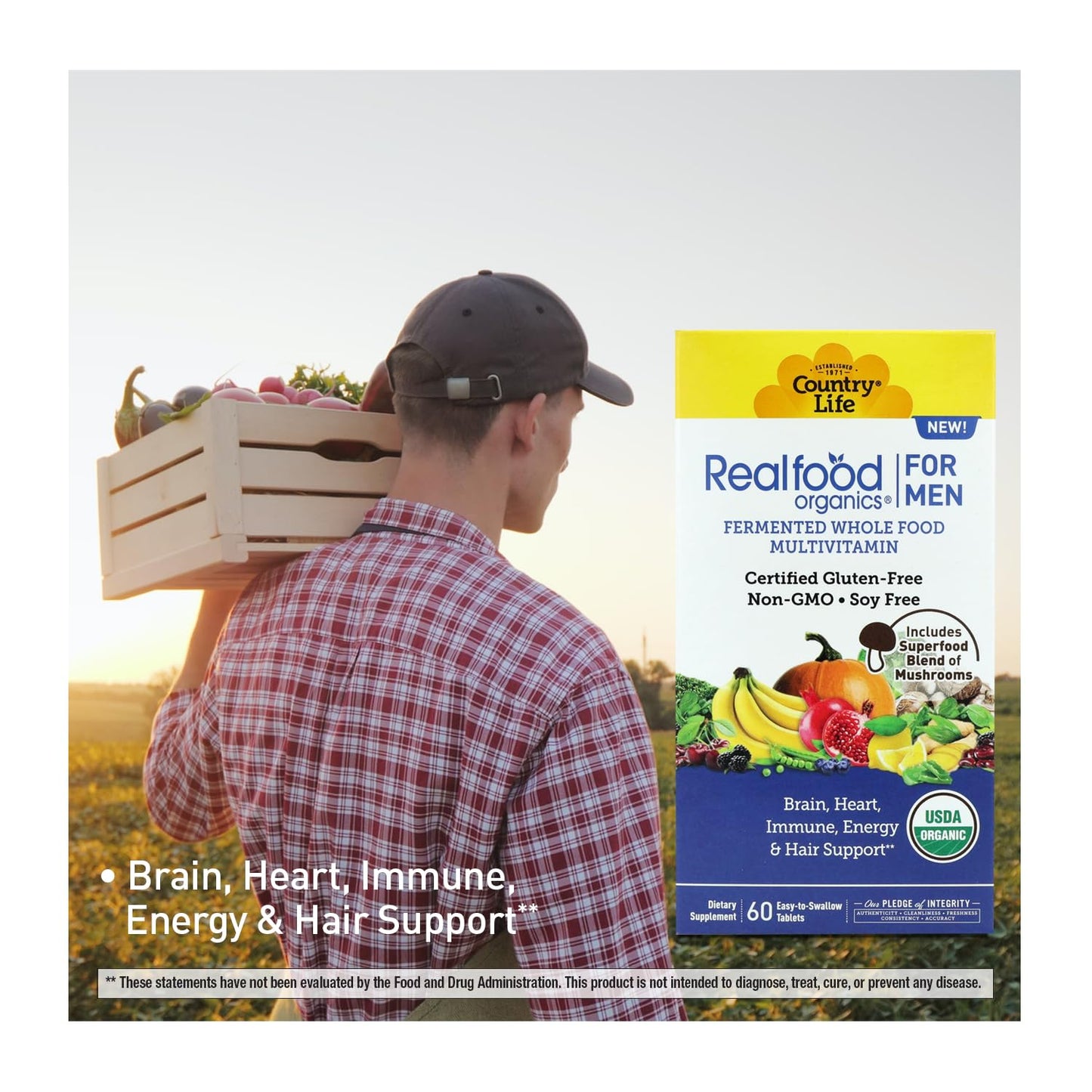 Country Life RealFood Organics for Men Tablet, 60 Tablets